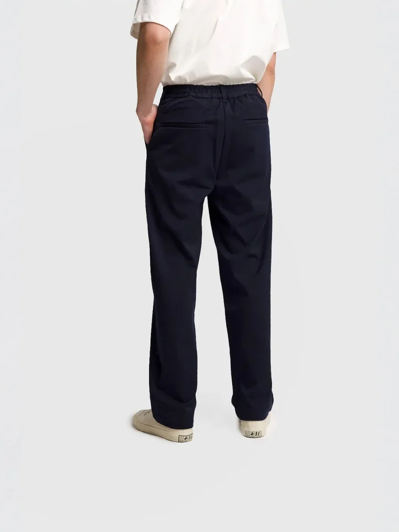 Giesto Navy Blue GIESTO Pleated Straight Leg Pants for Men | Best Price UAE